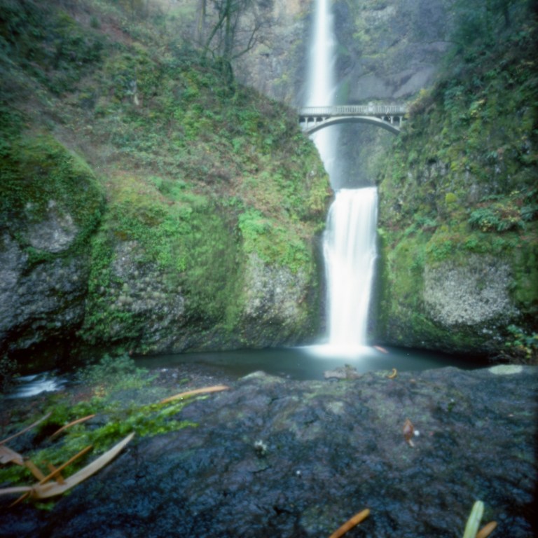 Multnomah Falls via pinhole